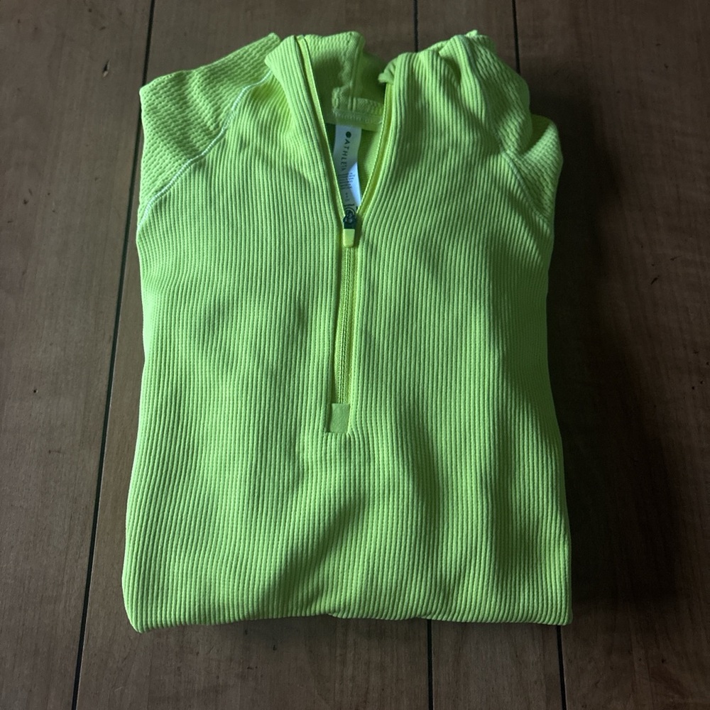 Athleta Women’s Vibrant Yellow/Green Quarter Zip Mock Neck Pullover